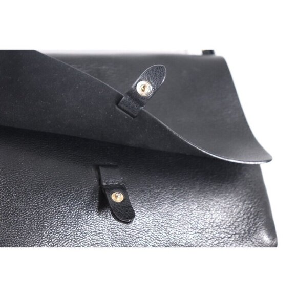 Aritzia Wilfred Women’s One Size Black Crossbody Flap Bag Glossy Leather Purse - Picture 14 of 16